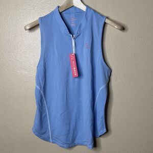 Rhoback Shirt Women's Large Stripped The Steffi Sleeveless Zip Top NWT